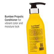 Back view of Bumbee Conditioner detailing natural propolis ingredients, 500ml, for vibrant color and moisture retention.