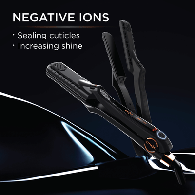 Ergonomic Hair Straightening Iron with Deluxe Thumb Grip