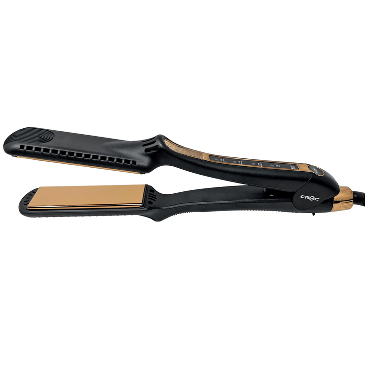 1.25” Rose Gold Titanium Flat Iron - Consistent Heat with Instant Recovery for Sleek, Straight Hair.