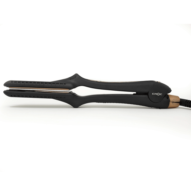 Ergonomic 1.25” Rose Gold Flat Iron with Patented Titanium Plates - Ideal for Coarse and Color-Treated Hair.