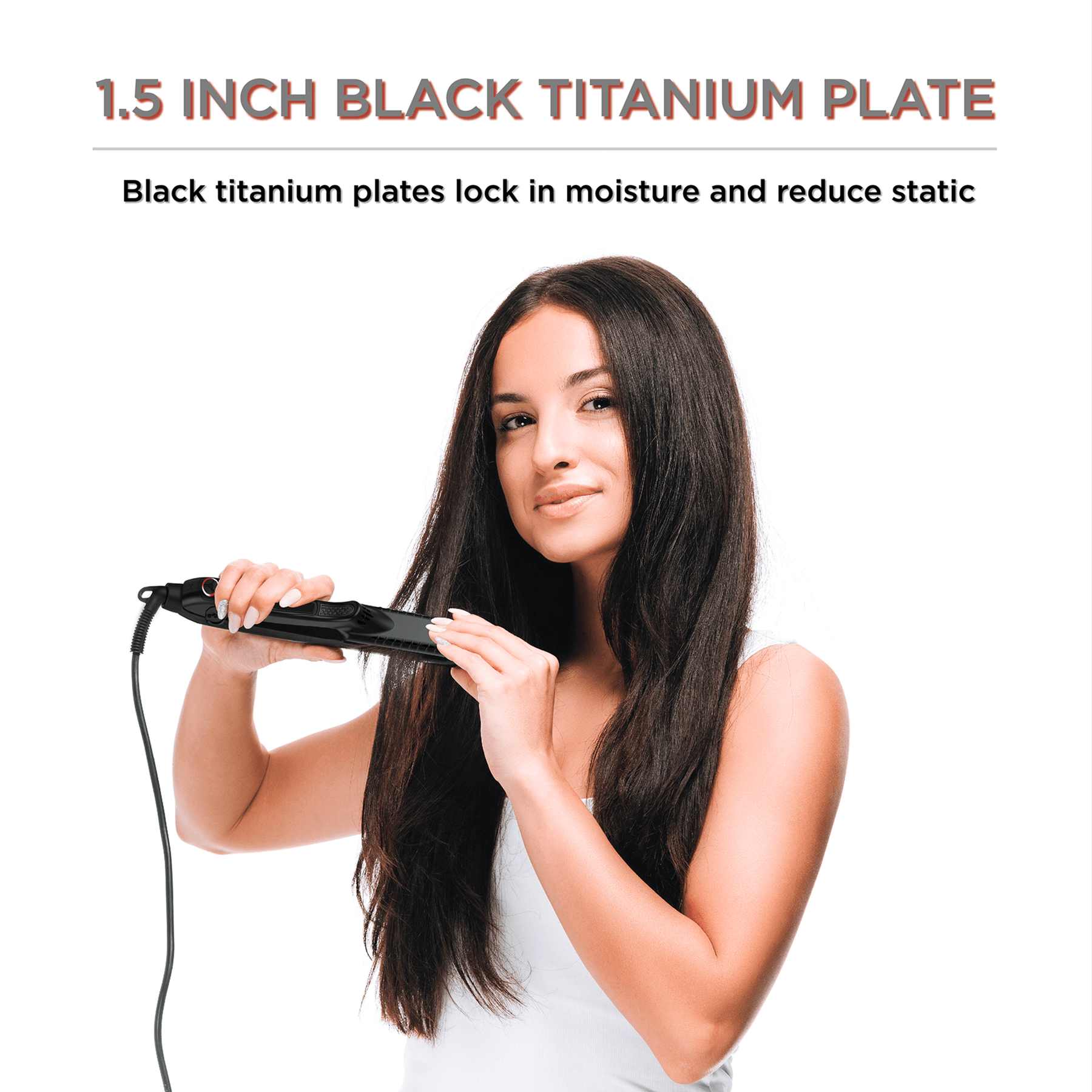 CROC CROC1-RBB Classic Nano Titanium Flat Iron 450 Degrees - Black  759894544779