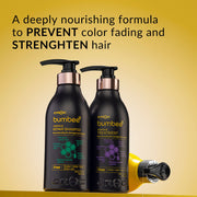 Bumbee deeply nourishing formula to prevent color fading and strengthen hair.