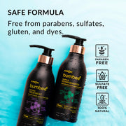 Bumbee Repair Shampoo and Treatment safe formula free from parabens, sulfates, gluten, and dyes.