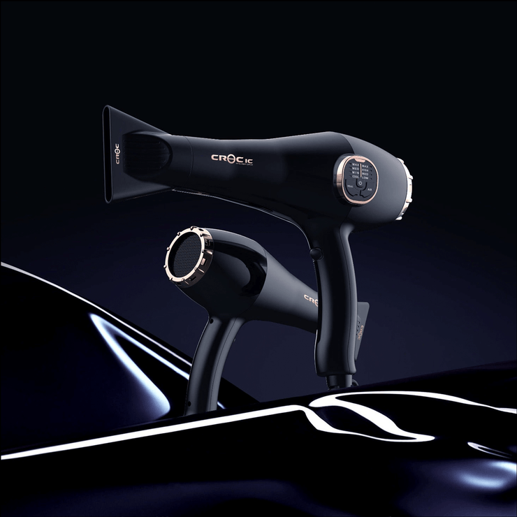 Masters IC Digital Blow Dryer in sleek black with digital controls for precise styling.