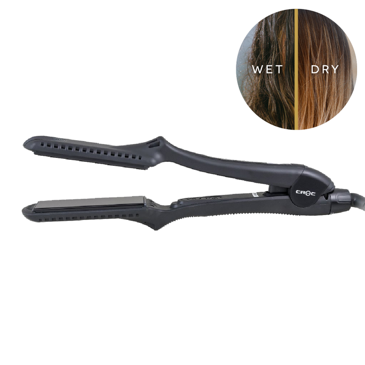 Get salon-quality results at home with the Wet to Dry Premium Flat Iron - Featuring High-Quality Ceramic Plates and Adjustable Temperature Settings for Perfect Styling Every Time.